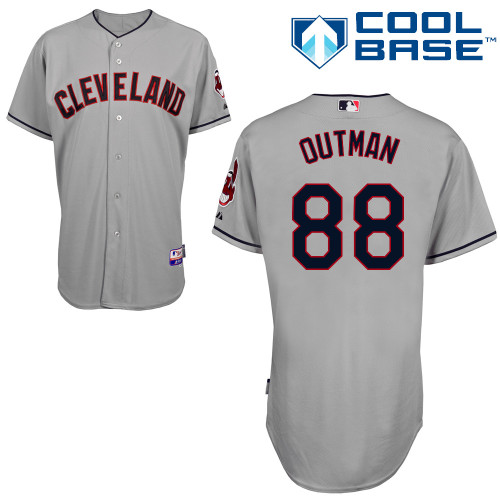 Josh Outman #88 MLB Jersey-Cleveland Indians Men's Authentic Road Gray Cool Base Baseball Jersey